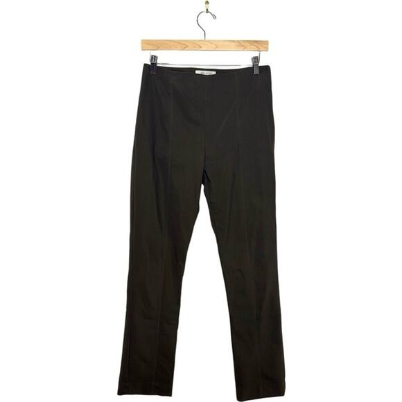 MM lafleur Green Dressed Pants Side Zip Stretch Flat Front Size 8 - Picture 1 of 6